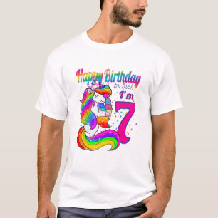 T-shirt Enfants Joyeux Anniversaire Pour Moi J'ai 7 ans Un