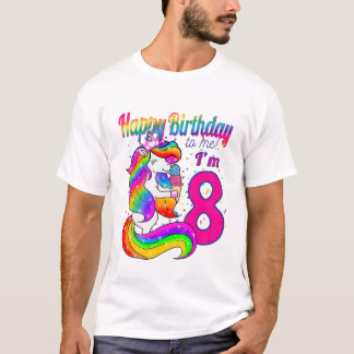 T-shirt Enfants Joyeux Anniversaire Pour Moi J'ai 8 ans Un