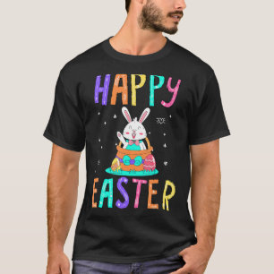 T-shirt Enfants Joyeux Lapin De Pâques Avec Des Oreilles D