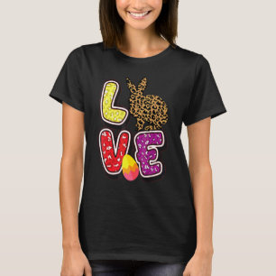 T-shirt Enfants Joyeux Pâques Amour Leopard Bunny Oreilles