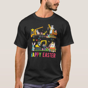 T-shirt Enfants Joyeux Pâques Construction Grue Camion Gar