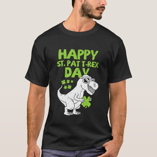 T-shirt Enfants Joyeux St Pat Trex Jour Dinosaur Da (Devant)