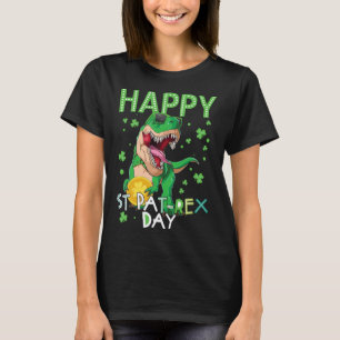 T-shirt Enfants Joyeux St Patricks Day T-rex Dinosaure Gar