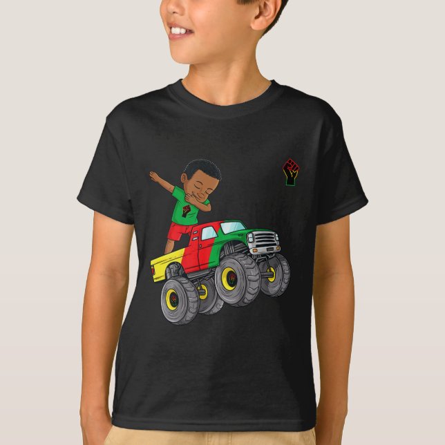 T-shirt Enfants Junet1 Dabbing Black King dans Monster Tru (Devant)