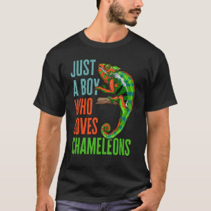 T-shirt Enfants Juste Un Garçon Qui Aime Chameleons Reptil