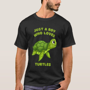 T-shirt Enfants Juste Un Garçon Qui Aime Tortue Tortue Pou