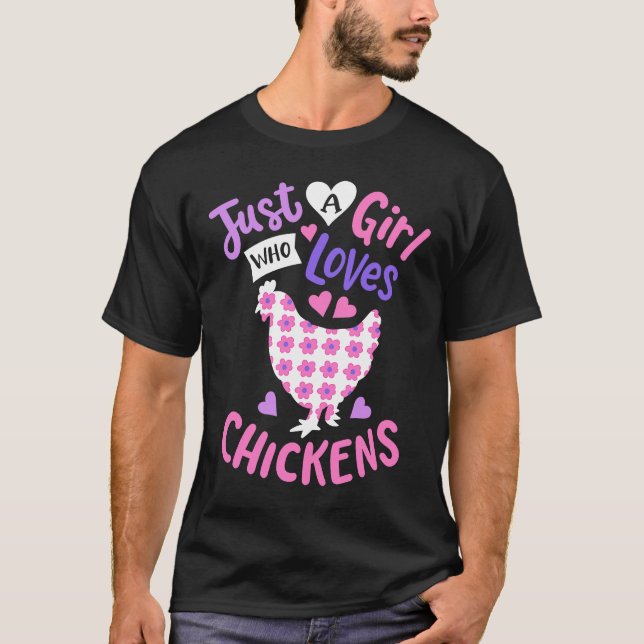 T-shirt Enfants Juste Une Fille Qui Aime Les Poulets Poule (Devant)