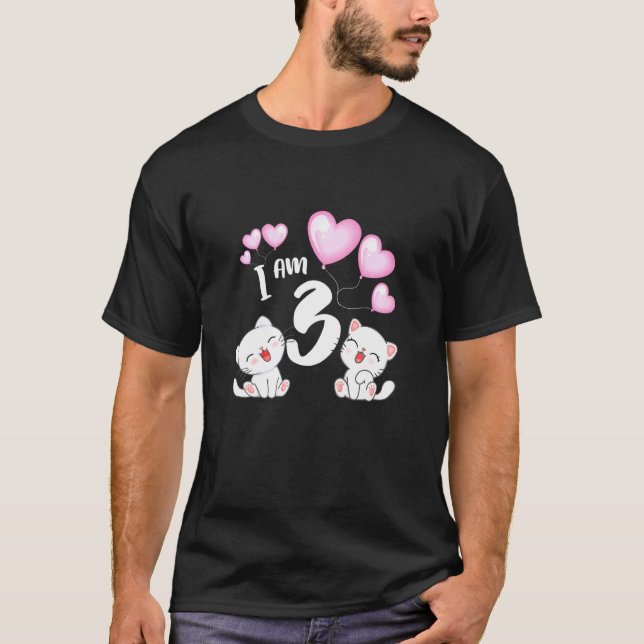 T-shirt Enfants Kitty Chat J'Ai 3 Anniversaire 3 Anniversa (Devant)