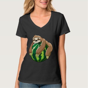 T-shirt Enfants Lazy Sloth Watermelon Dormir des paillette