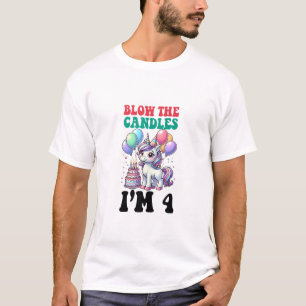 T-shirt Enfants licorne 4ème fête d'anniversaire garçon 4 