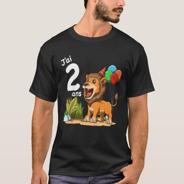 T-shirt Enfants Lion 2e anniversaire (Devant)