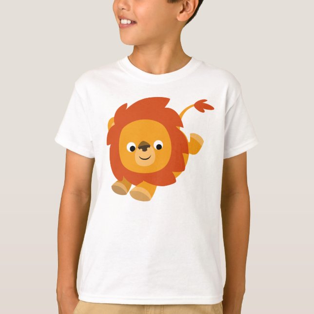T-shirt Enfants Lion Perky Cartoon Cute (Devant)