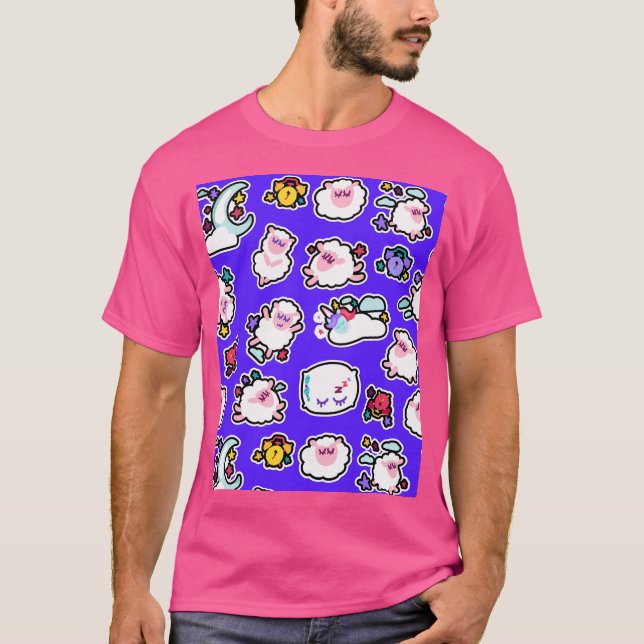 T-shirt Enfants Lit Kawaii Moutons Enfants Mignonne An (Devant)