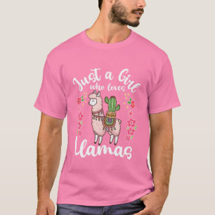 T-shirt Enfants Llama Juste Une Fille Qui Aime Les Llamas