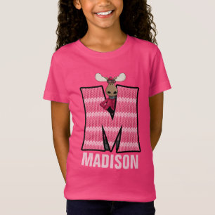 T-Shirt Enfants "M" Monogrammé   Knit rose