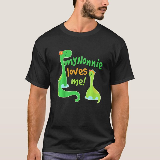T-shirt Enfants Ma Nonnie M'Aime Petit-Fils Dinosaure (Devant)