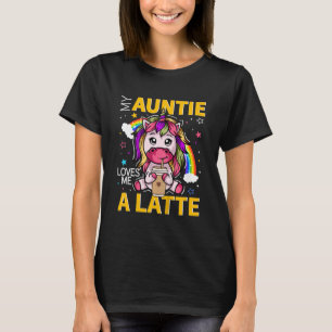T-shirt Enfants Ma Tante M'Aime Une Tante Latte Art Pour L