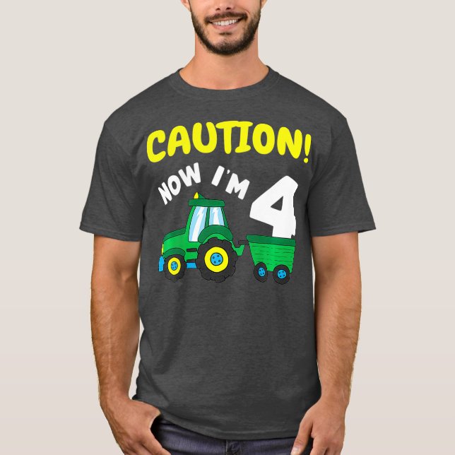 T-shirt Enfants maintenant im 4 Tracteur 4e anniversaire F (Devant)