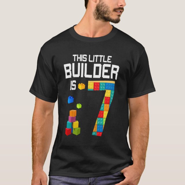 T-shirt Enfants Maître Constructeur 7e anniversaire garçon (Devant)