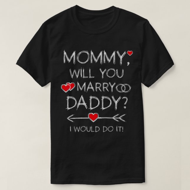 T-shirt Enfants Maman tu vas épouser papa Tu vas m'épouser (Design devant)