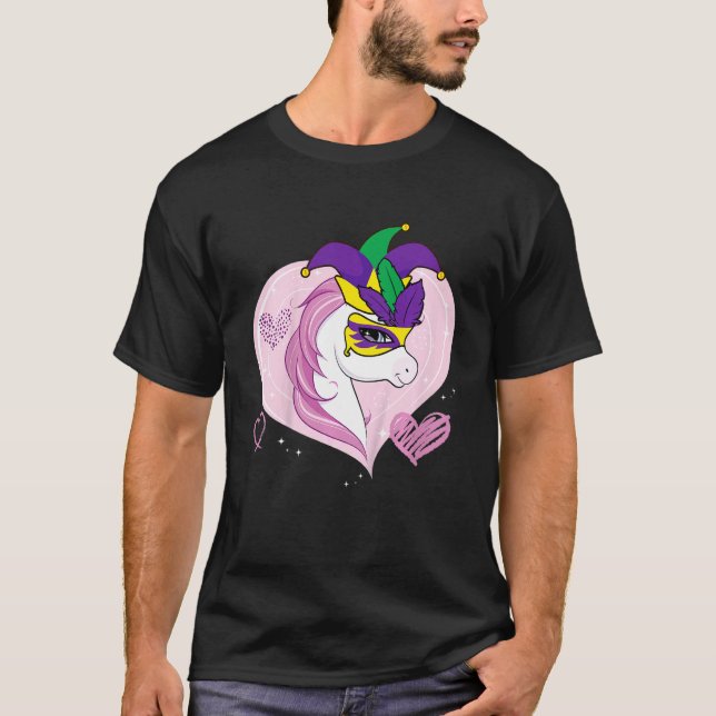 T-shirt Enfants Mardi Gras Unicorn Cute Jester Carnival Ma (Devant)