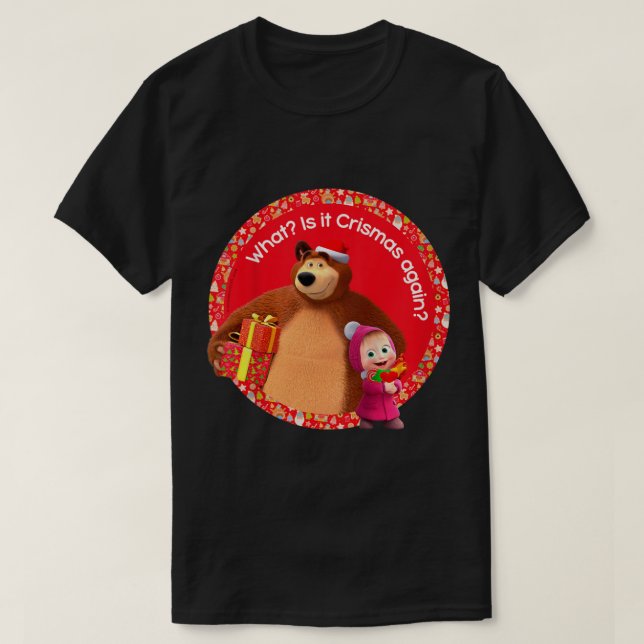 T-shirt Enfants Masha et l'ours Joyeux Noël (Design devant)