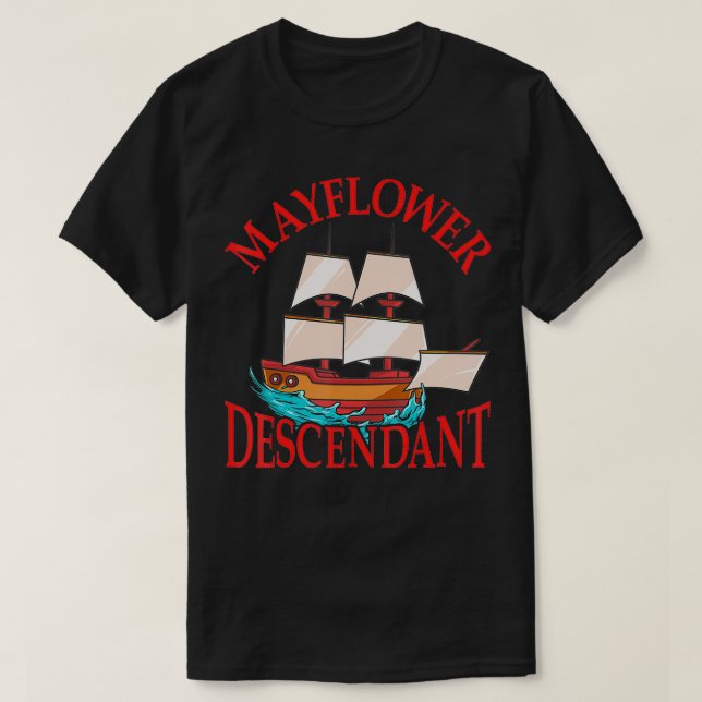 T-shirt Enfants Mayflower Descendant Histoire du navire Ca (Design devant)