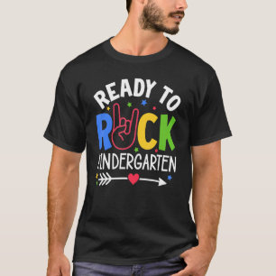 T-shirt Enfants Mets Premier Jour D'École Prêt À Rock Kind
