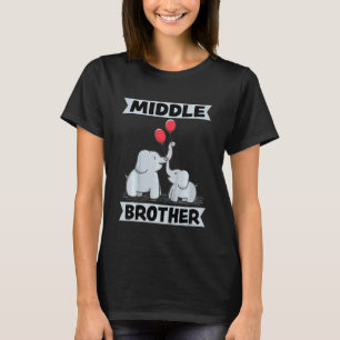 T-shirt Enfants Middle Brother 2023 Mignons éléphants safa