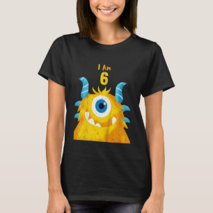 T-shirt Enfants mignonette Anniversaire Monster I Am 6 Ann