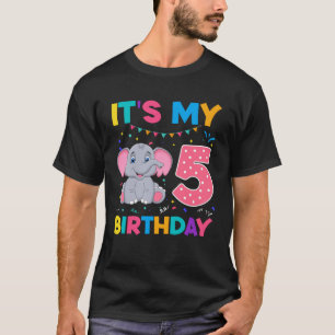 T-shirt Enfants mignonne 5e anniversaire Eléphant 4 ans Ga