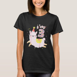T-shirt Enfants mignonne Anniversaire Llama Im 3 Année Fil