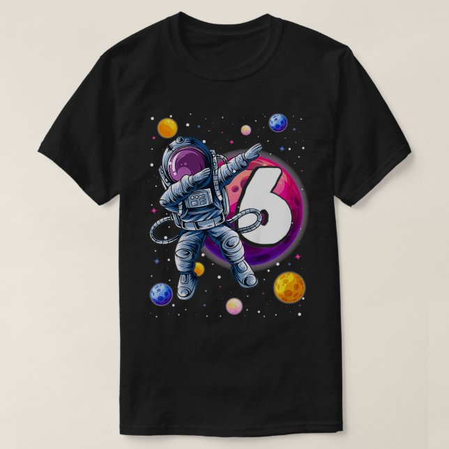 T-shirt Enfants mignonne Dabbing Petit astronaute 6 ans 6e (Design devant)