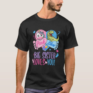 T-shirt Enfants mignonne rose ou bleu GRANDE SOEUR vous ai
