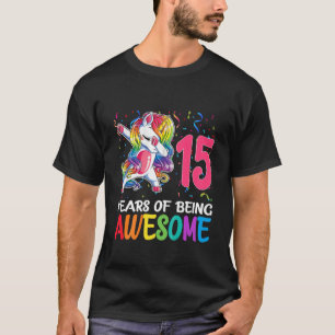 T-shirt Enfants Mignonnes 15 Ans Unicorne Dabbing 15E Anni