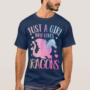 T-shirt Enfants Mignonnes Juste Une Fille Qui Aime Dragons