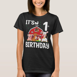 T-shirt Enfants Mon 1Er Anniversaire Ferme Animal 1 An Bi