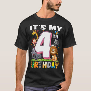 T-shirt Enfants Mon 4e anniversaire Zoo Jungle Safari 4 an