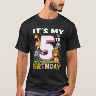 T-shirt Enfants Mon 5e anniversaire Zoo Jungle Safari 5 an