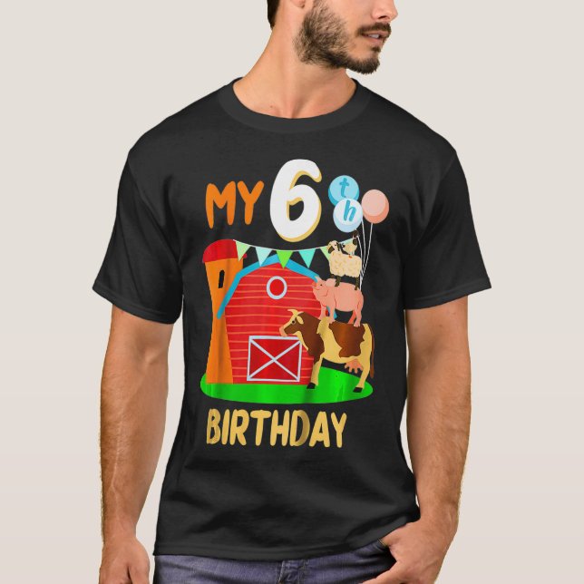 T-shirt Enfants Mon 6e anniversaire Amusant 6 ans Ferme ag (Devant)