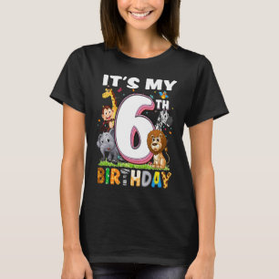 T-shirt Enfants Mon 6e anniversaire Zoo Jungle Safari 6 an