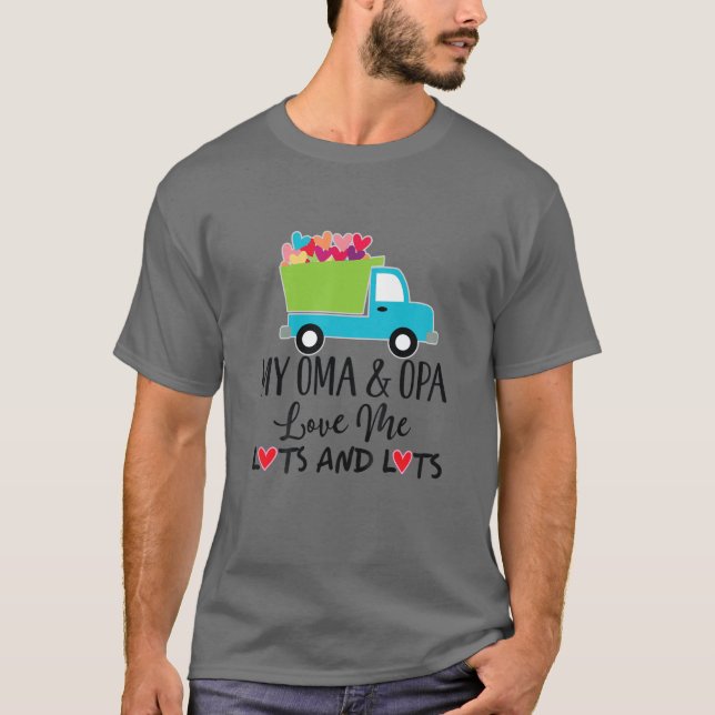T-shirt Enfants Mon Oma Et Opa M'Aiment Camion Grand-Fils (Devant)