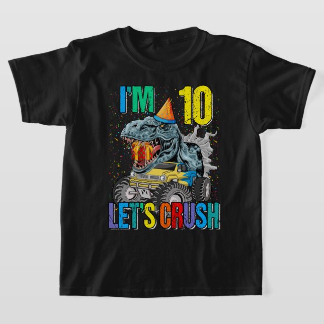 T-shirt Enfants Monster Camion 10 ans Tee 10e anniversaire (Poser)