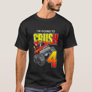 T-shirt Enfants Monster Camion Anniversaire 4 ans 4e anniv