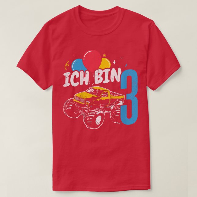 T-shirt Enfants Monster Camion Anniversaire Cadeau Ich bin (Design devant)