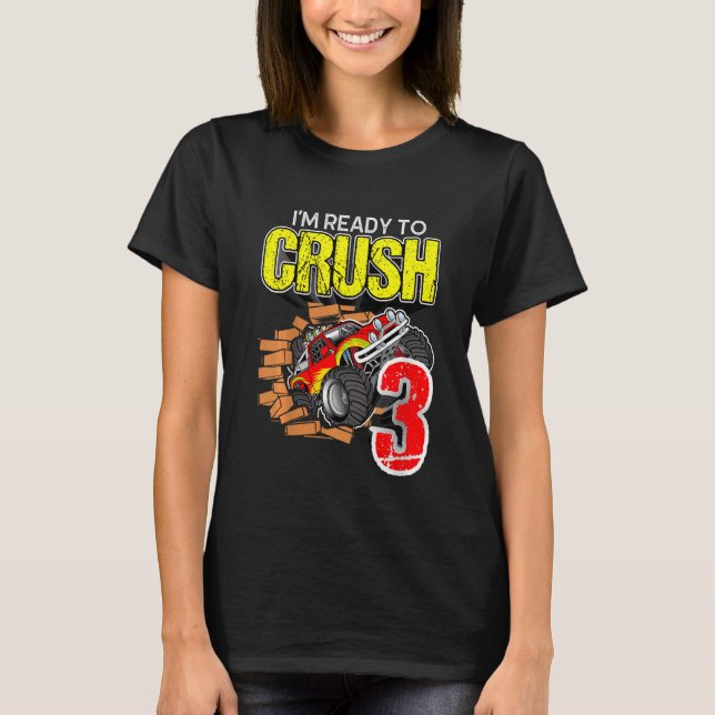 T-shirt Enfants Monster Camion Anniversaire Je vais écrase (Devant)