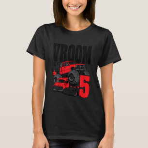 T-shirt Enfants Monster Camion Anniversaire Vroom I'm 5
