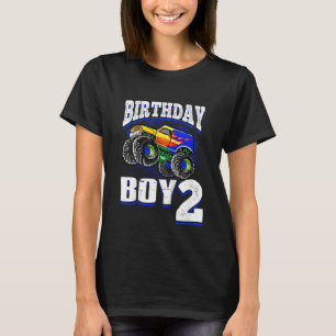 T-shirt Enfants Monster Camion Birthday Boy Is 2 Kids 2nd