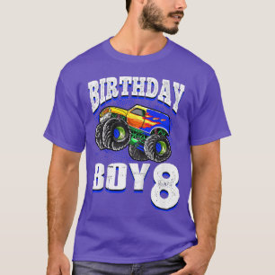 T-shirt Enfants Monster Camion Birthday Boy Is 8 Kids 8th