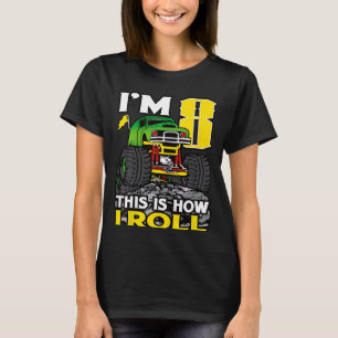 T-shirt Enfants Monster truck 8th Birthday Top I'm 8 This 